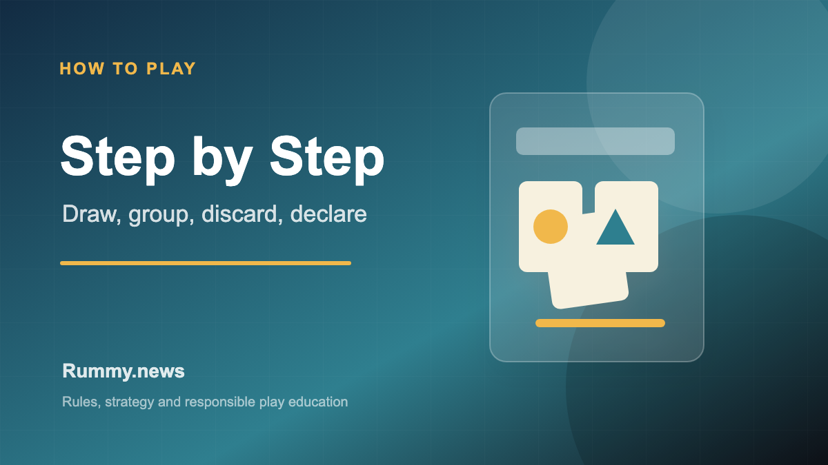 Editorial illustration for How to Play Rummy: Step-by-Step Flow for New Readers